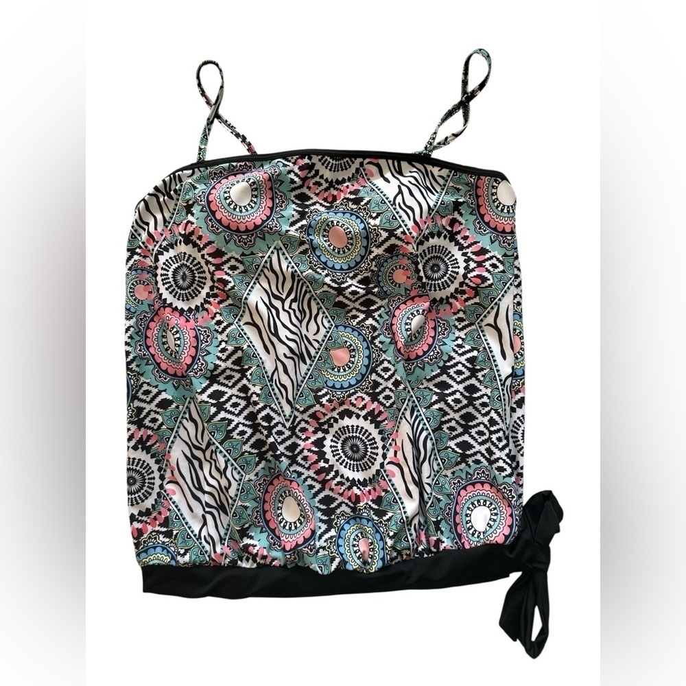 Colorful Geometric Print Tank Bathing Suit
